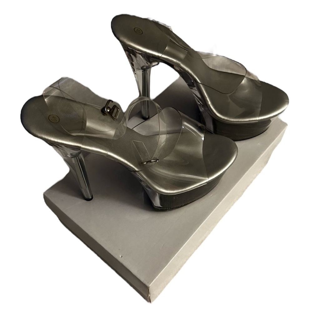 Clear Platform Ankle Heels